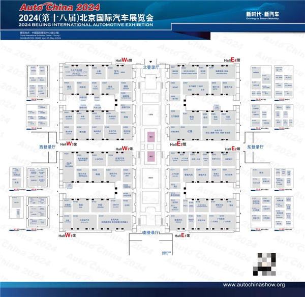 2024北京国际车展展位图公布：小米、智己“冤家聚头”